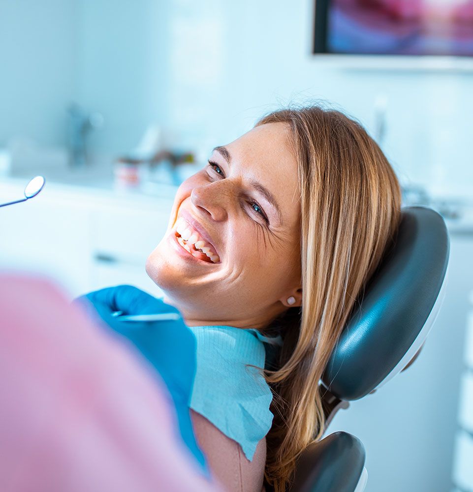 tooth extraction patient smiling